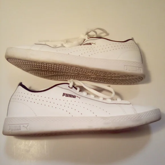 Puma Vintage Womens Leather Low Top Soft Foam Comfort Insert White Sneakers 6.5 - Picture 6 of 16